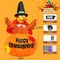 GOOSH 6 Ft Thanksgiving Inflatables Turkey Blow Up Yard Ghost with Built-in LEDs